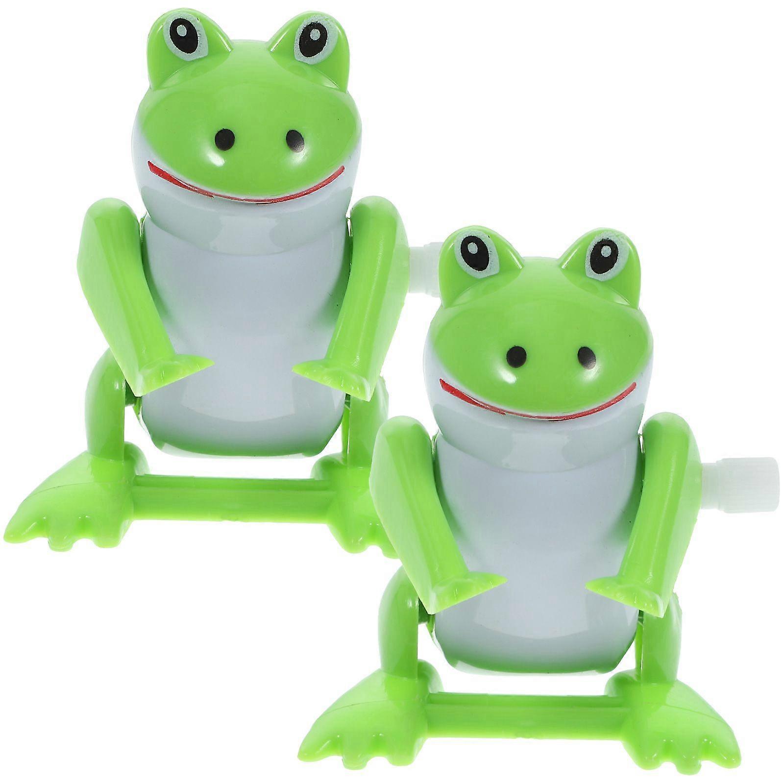 2 stuks Clockwork Frog Toy Windup Frog Toy Clockwork Toys Novelty Wind-up Cartoon Frog Playthings
