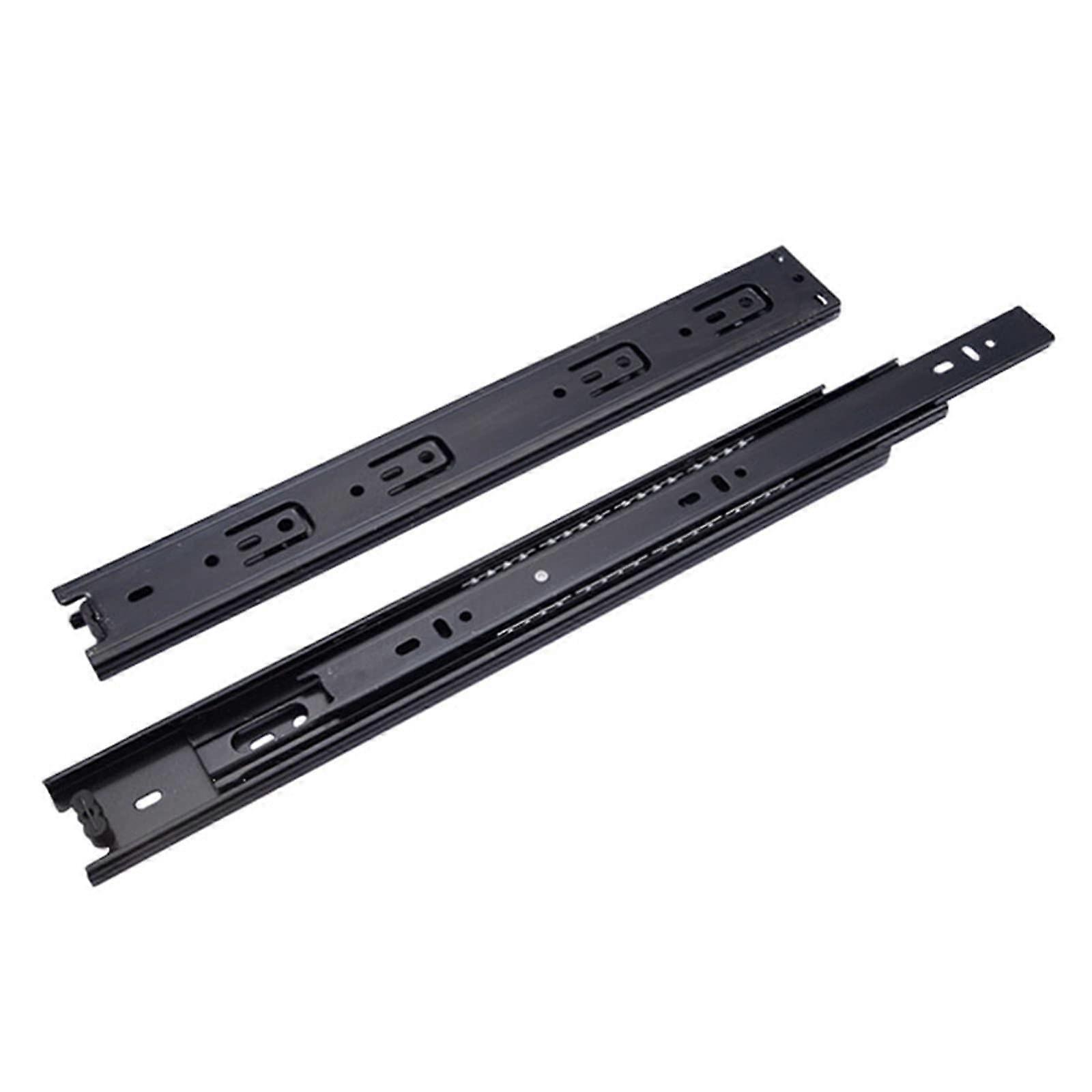 Drawer Runners, 500mm Ball Bearing 3-Way Guide Rails, Full Extension Side Mount for Cabinets and Desks, Black/Color