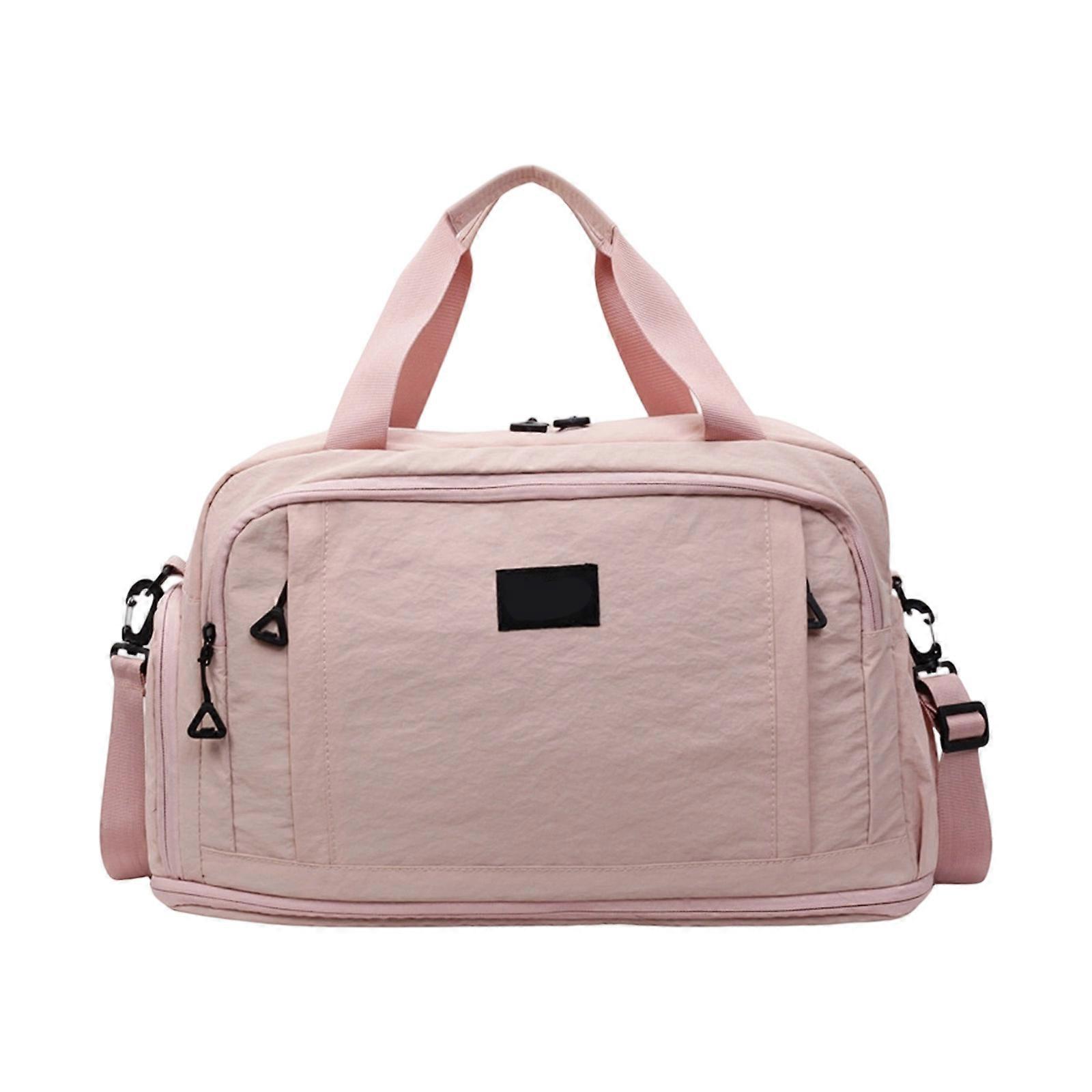 Practical Water resistant Travel Duffle Bag with Multiple Pockets and Expandable Design for Gym Workout Business Trip  Pink