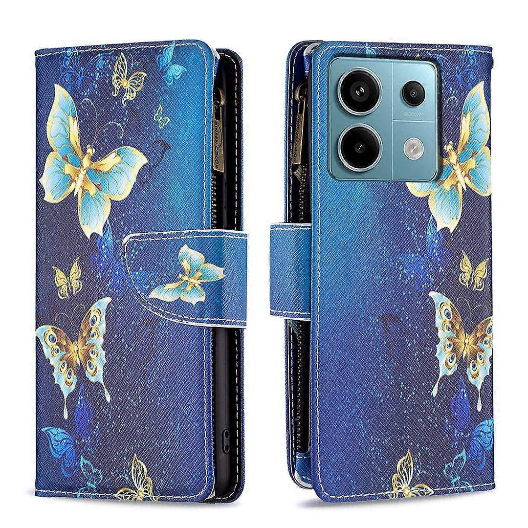 BF03 For Xiaomi Redmi Note 13 Pro 5G/Poco X6 5G Zipper Wallet Case PU Leather Pattern Printing