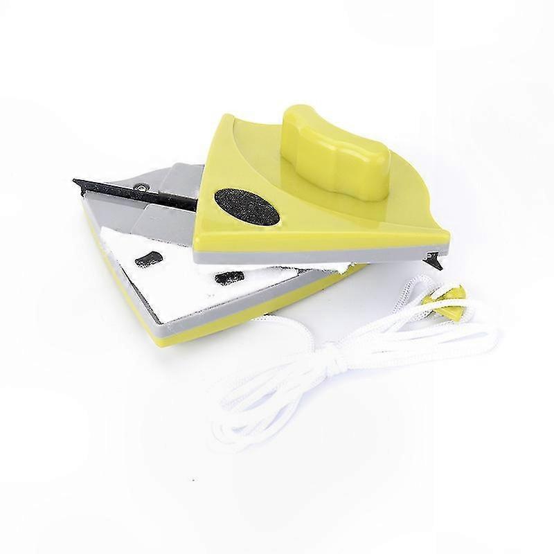 Double-Sided Magnetic Window Cleaner with Squeegee for 3-8mm Glass, Green Handle Cleaning Tool