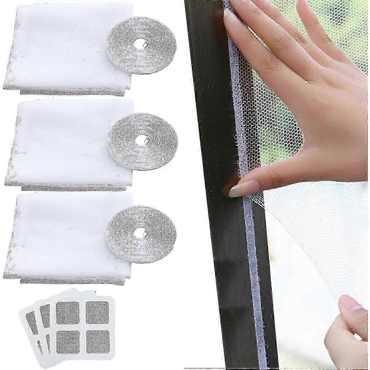 2025 3-Pack Window Mosquito Net, 130 X 150 Cm Window Mosquito Net, Mosquito Net