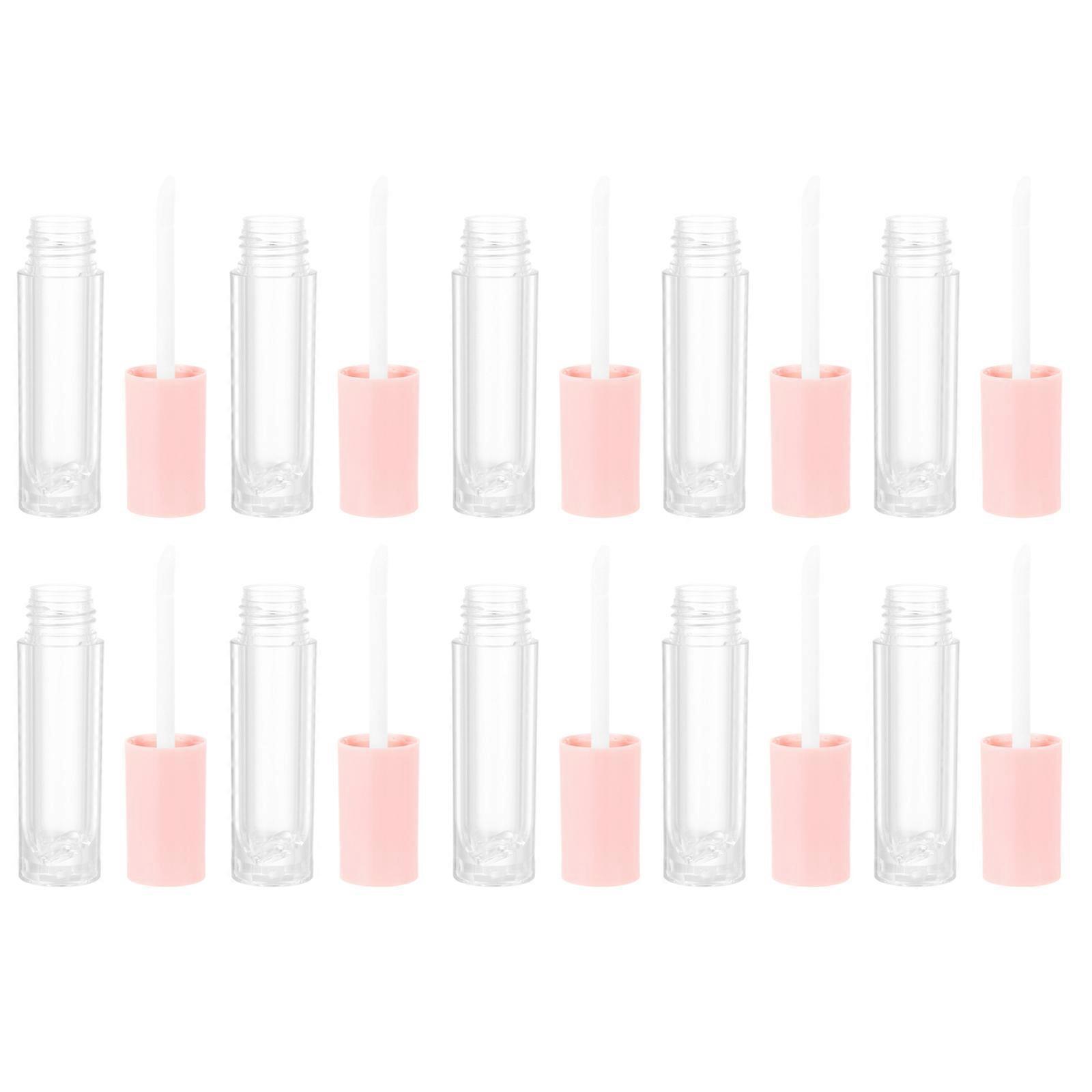 Refillable Lip Gloss Bottles 10pcs Mini Transparent ABS Tubes for DIY Lipstick, Portable Cosmetic Containers for Travel & Daily Use