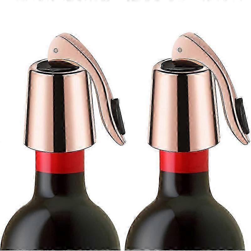 Wine Stoppers Set of 2, Stainless Steel Wine Bottle Stopper