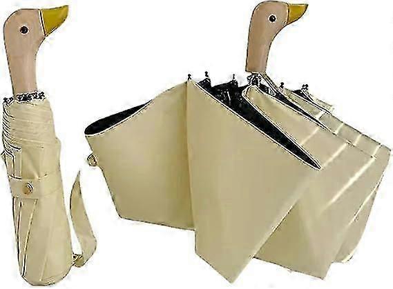 かわいいアヒルの傘晴れと雨の二重目的の太陽傘の女性の日焼け止めとUV保護創造的な折りたたみ