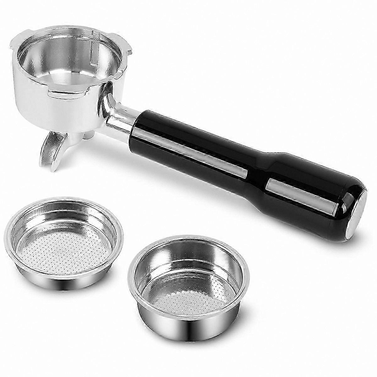 51mm Durable Portafilter with Dual Spouts, 370ml Capacity for Espresso Machines