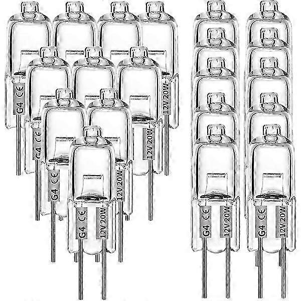 Warm White G4 Halogen Bulbs, 10W 12V, 20-Pack