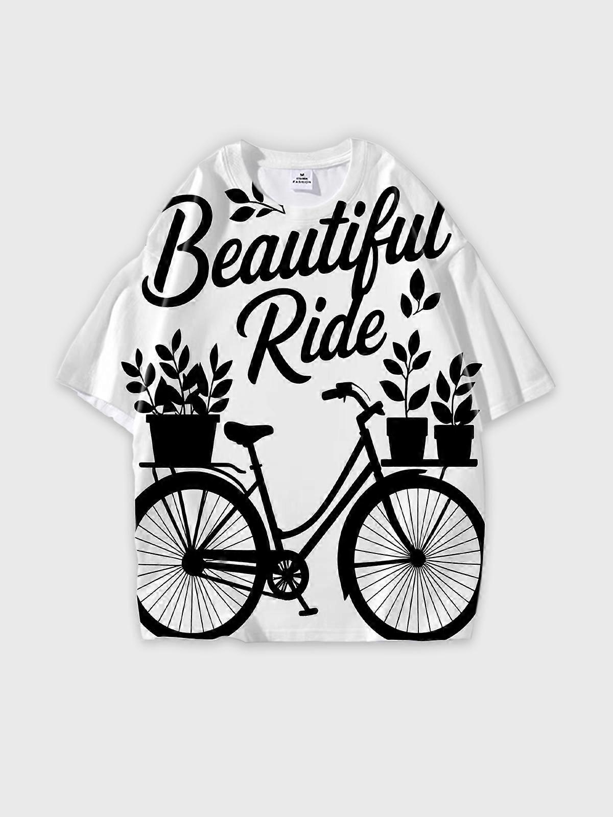 T-Shirt Short Sleeve Round Neck, Summer Casual Loose Graphic Tee, Unisex Pattern V3396