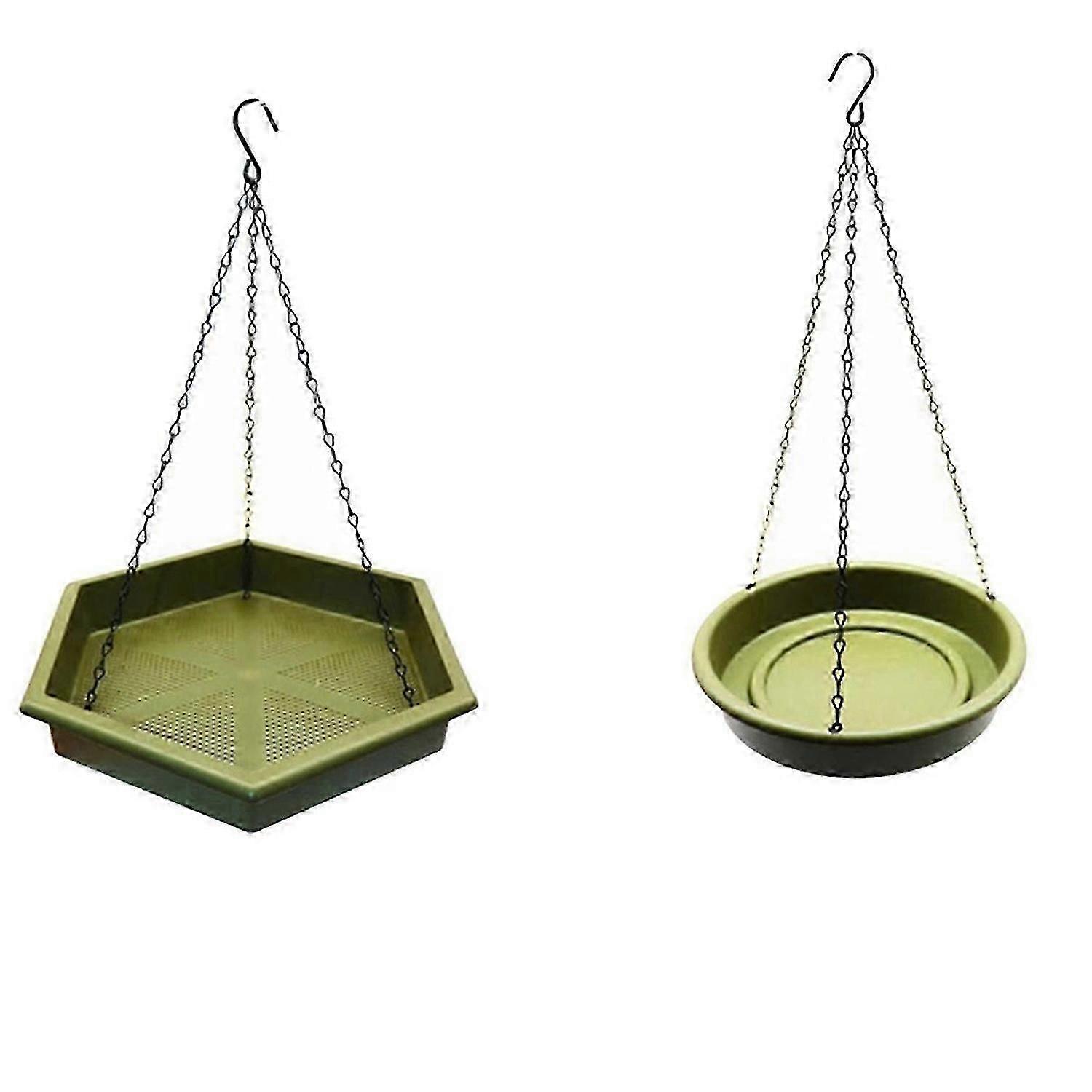 Hanging Bird Feeder Tray with Water Draining Plastic Bird Bath Tray & Feeder No Tilting Bird Feeder Cs