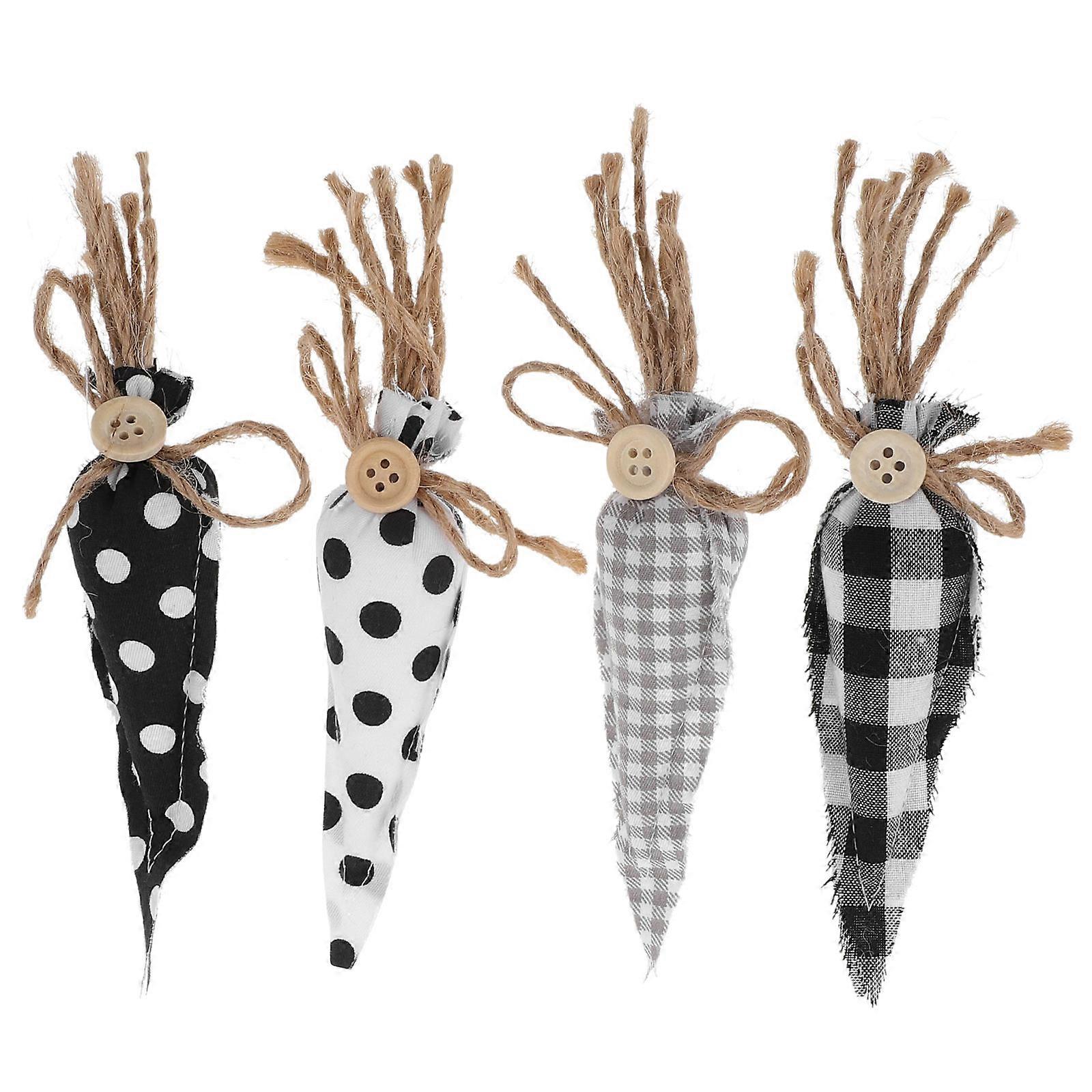 Easter Decor Carrot Decorations for Decoration 4Pcs Fabric Table Ornaments