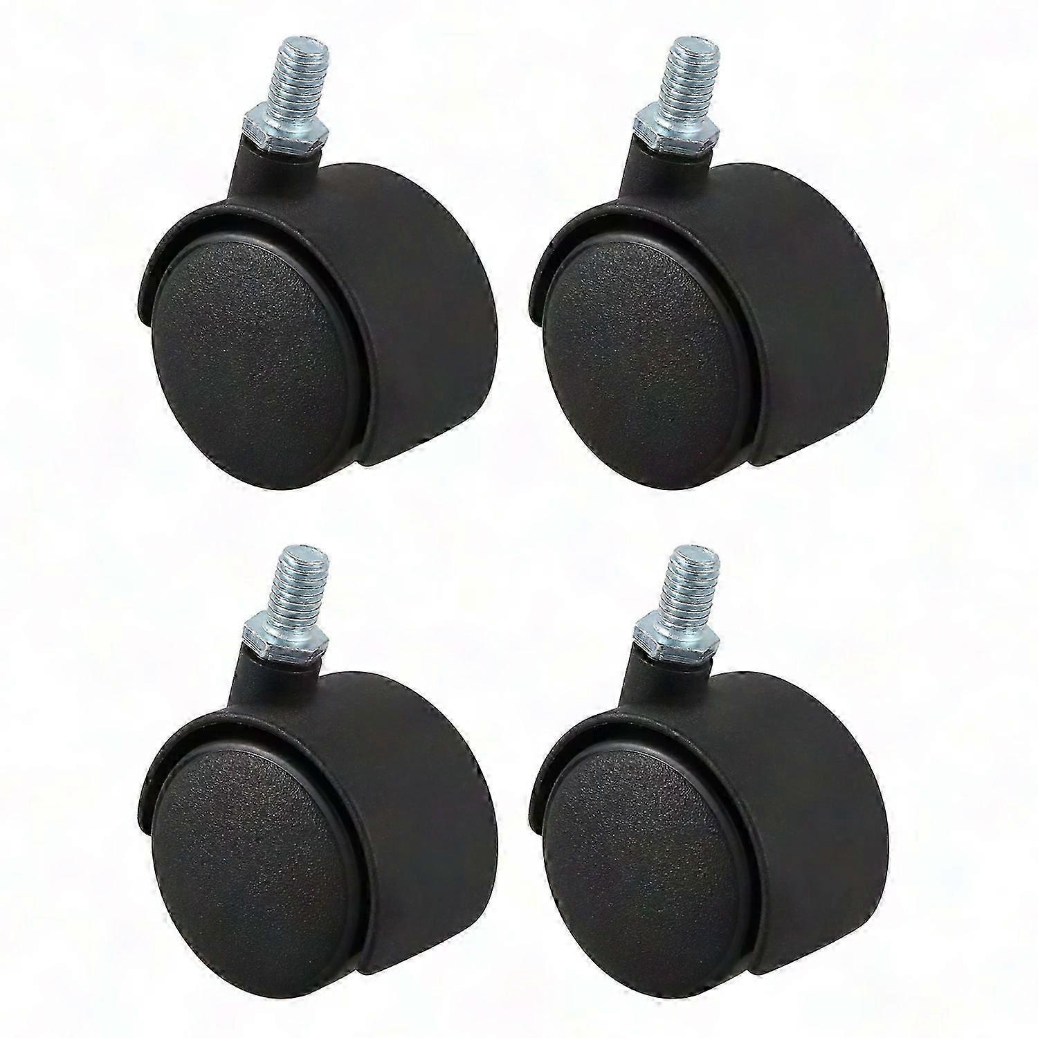 8 مم برغي جذعية البلاستيك قطب العجلات 1.5 "مجموعة عجلات من 4 للأثاث والمعدات