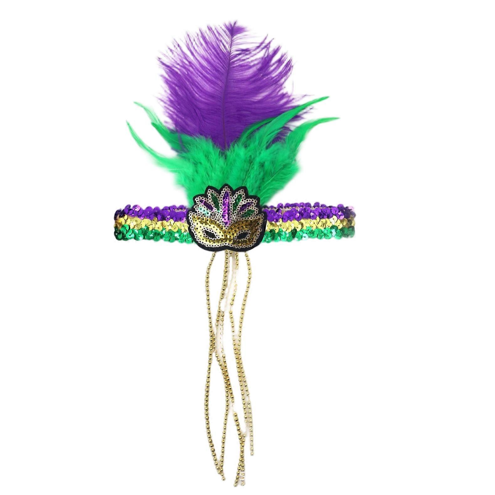Party ornament three-piece set, one-size-fits-all feather material, none, Carnival ornaments