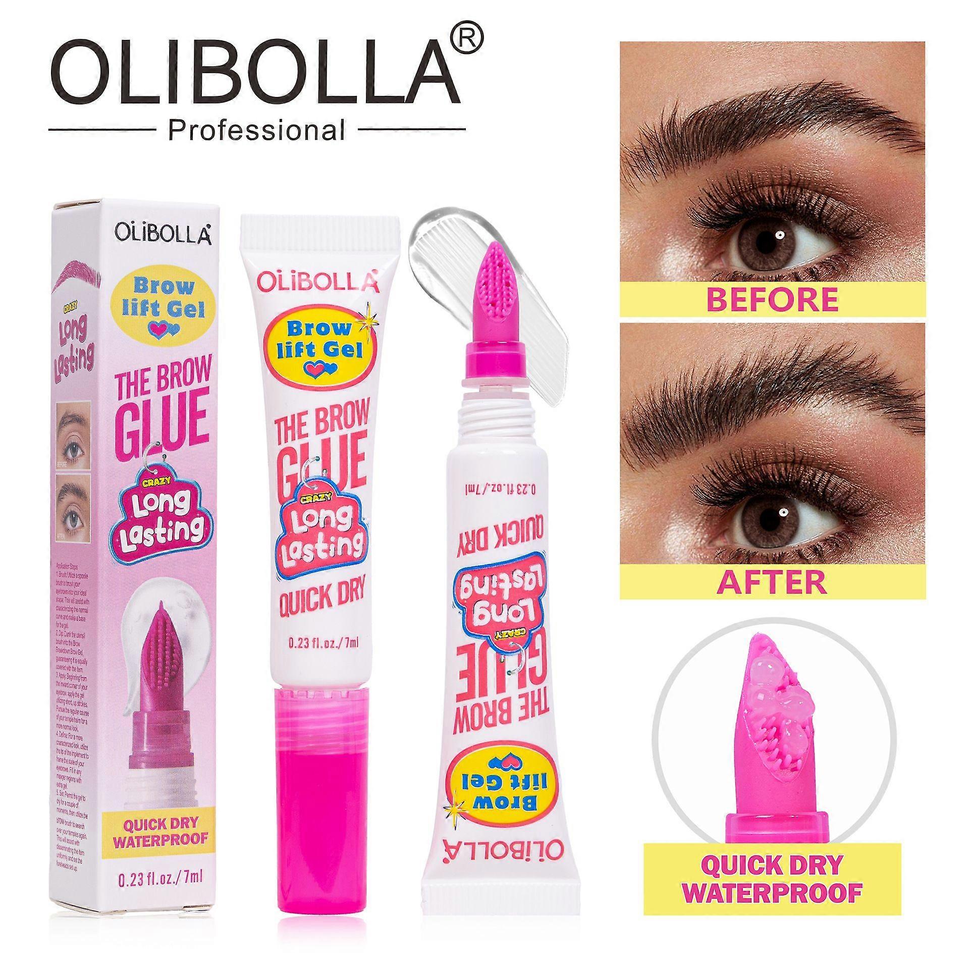 Clear Eyebrow Gel, Brow Lamination Gel for Instant Lift and Long-Lasting Hold & Built-In Styling Comb, for Fluffy Defined Brows