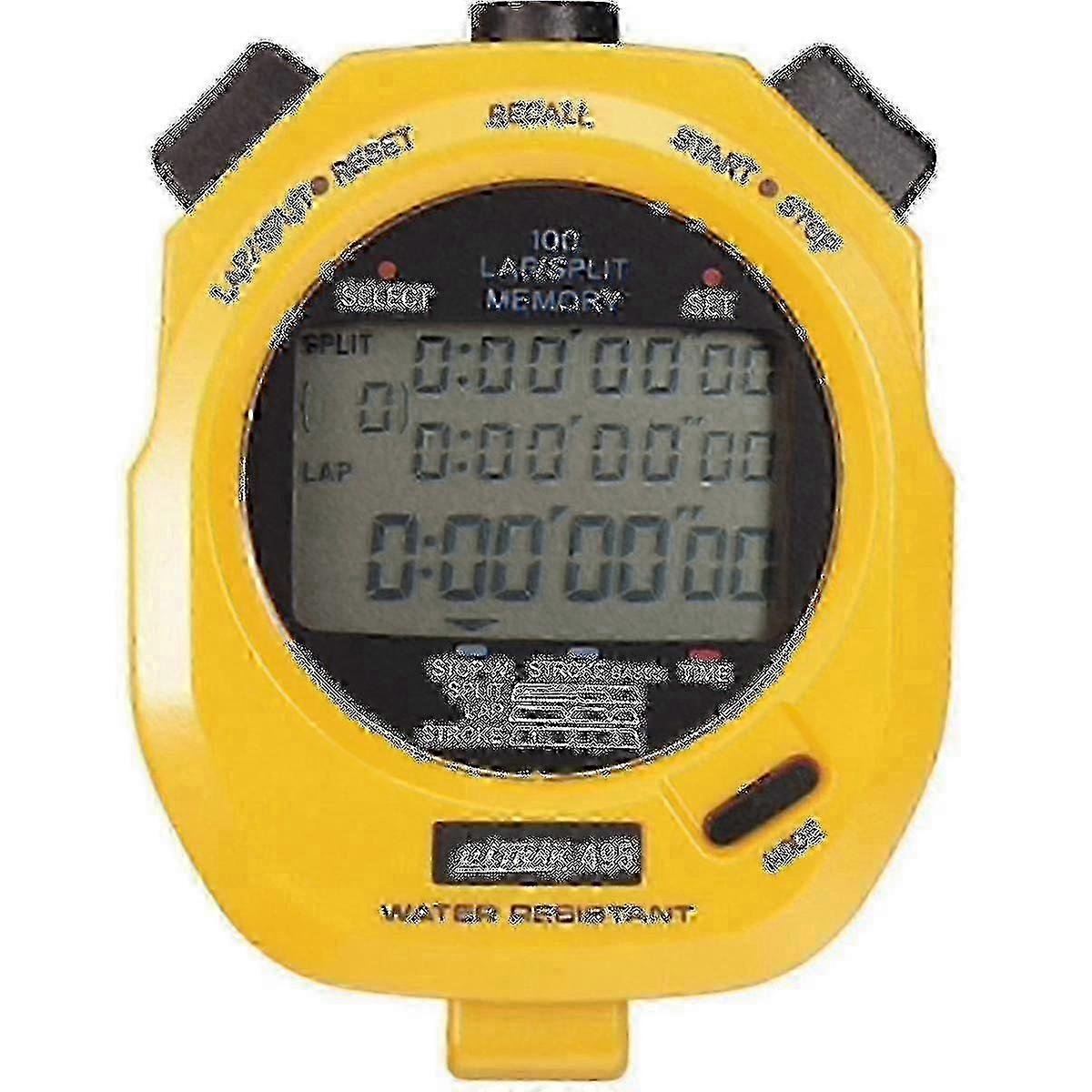 Ultrak 495-100 Dual Split Memory Stopwatch - Yellow