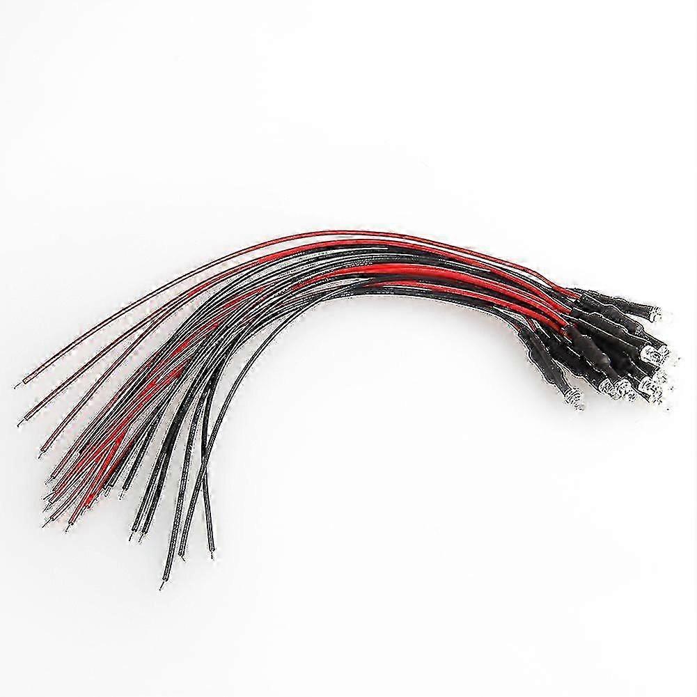 10 db 24 V-os, 18 cm hosszú, 3 mm-es előre bekötött LED-es izzó dióda