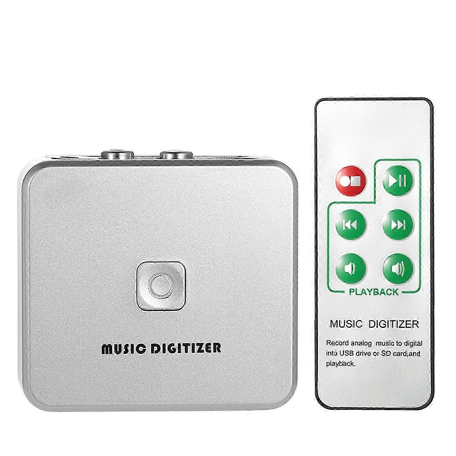 Audio Capture Recorder Music Digitizer with 3.5mm & RCA IN Ports Save into SD Card USB Disk as MP3 File with Remote Controller EU Plug