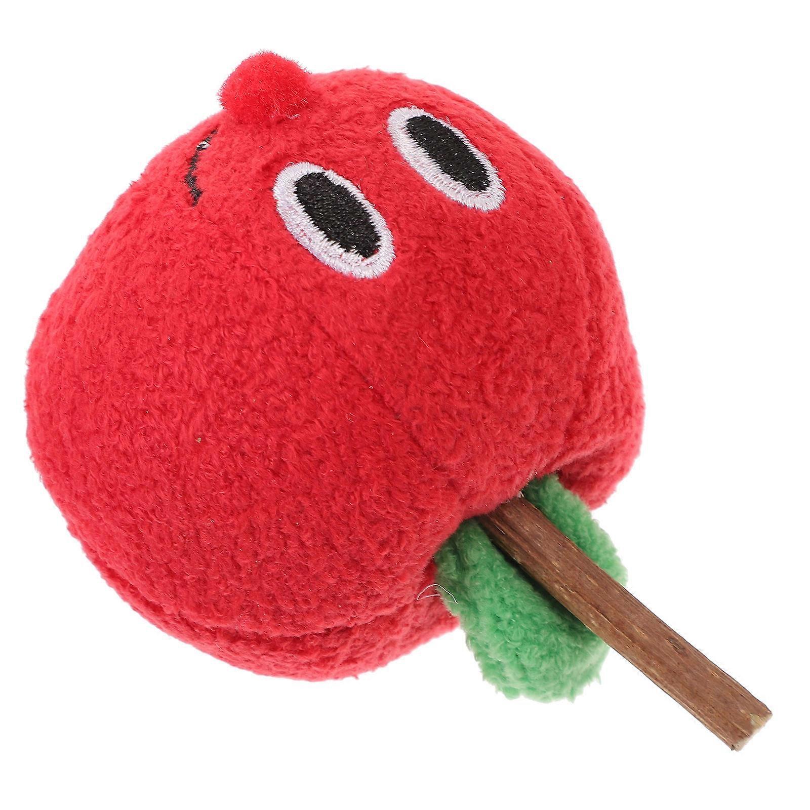 Cat Teething Chew Toys 4Pcs Silvervine Plush Fruit Shape Interactive Wand