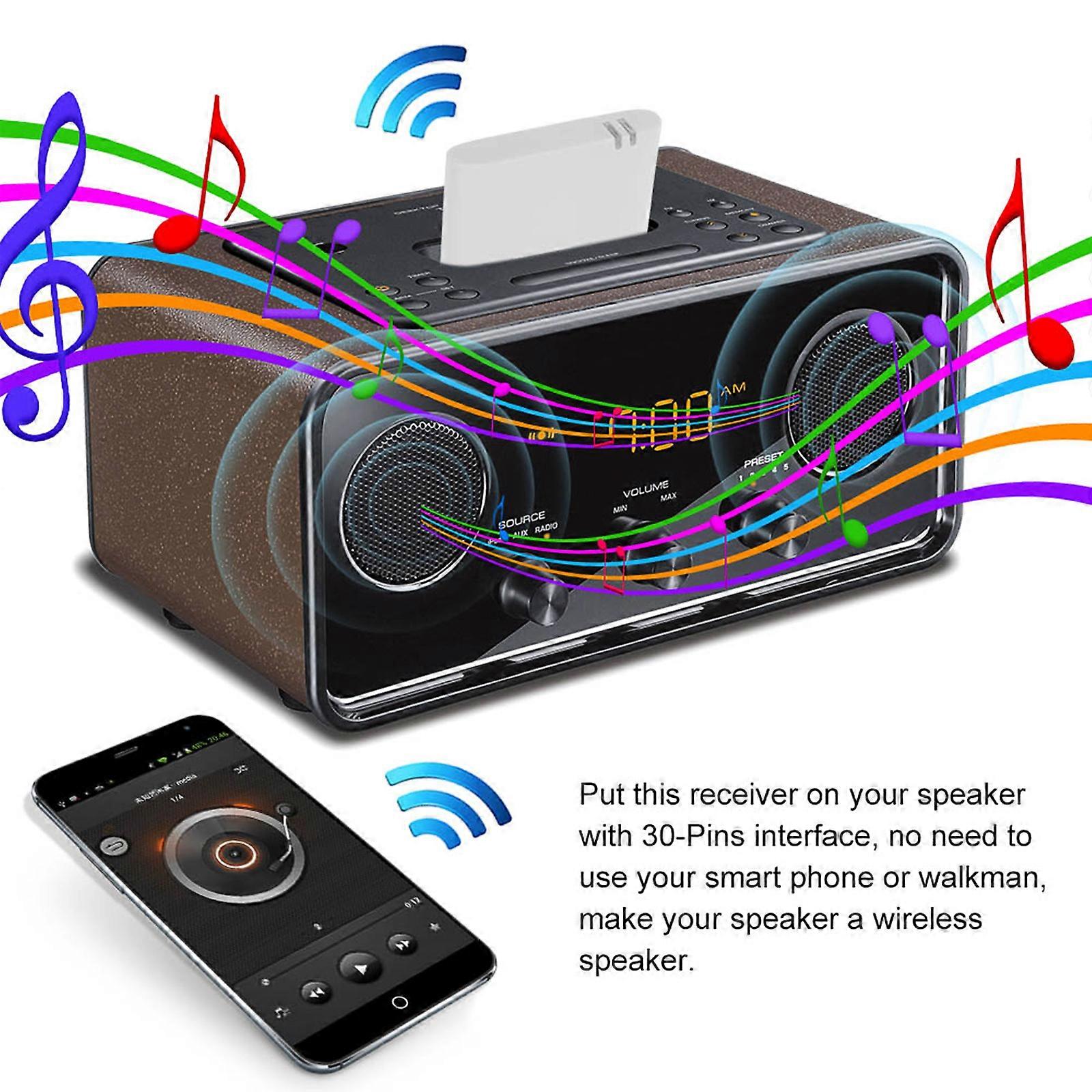 BT4854 Bluetooth o Receiver 30 Pin Plug and Play for Bose Yamaha Pioneer JBL Sony Dock Speakers