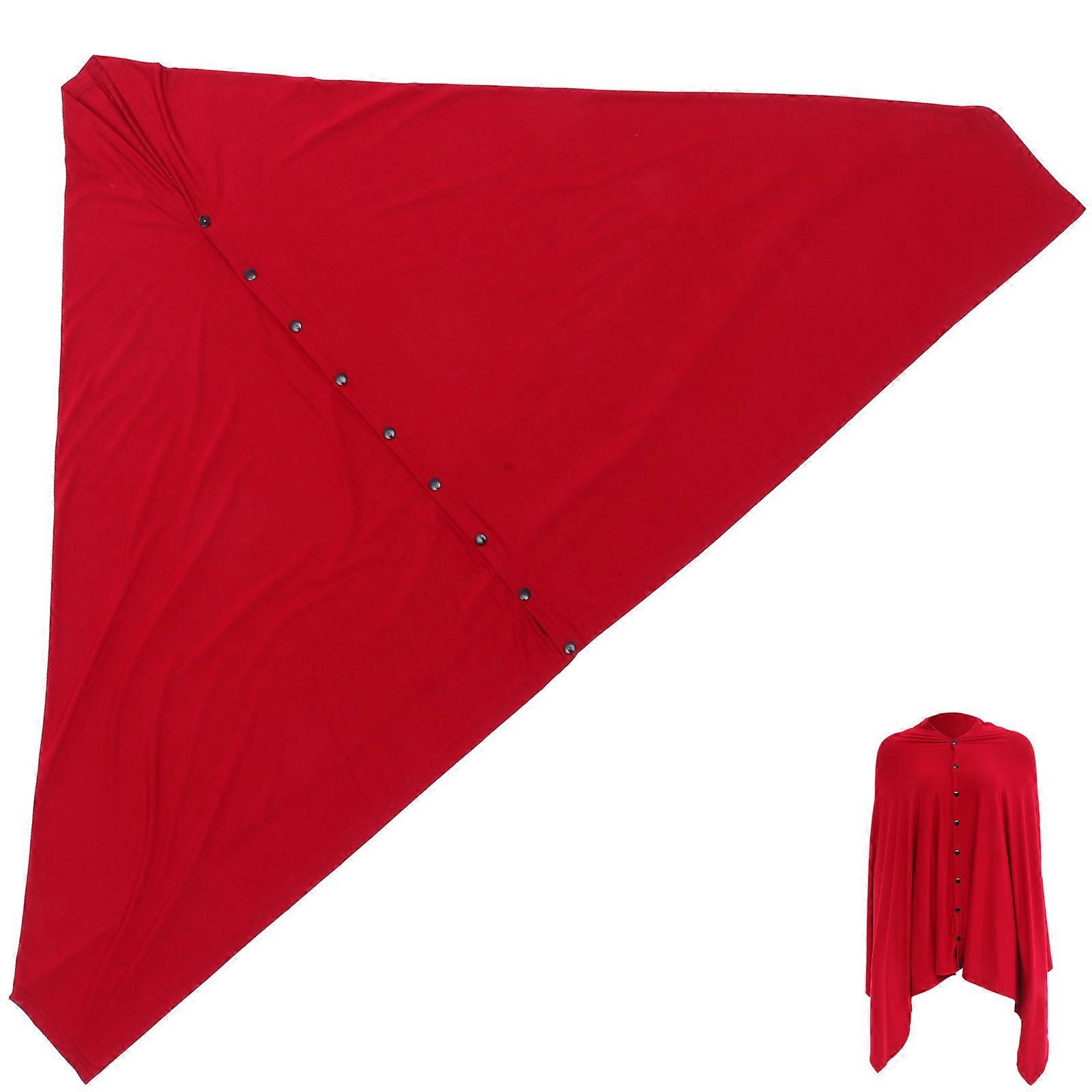 Feeding Cover Nursing Nursing Poncho Cape Indoor Activities Dark Red Cotton Adjustable with Buttons 1 Pair