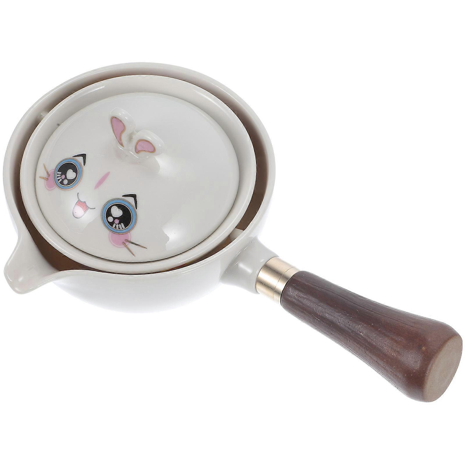 Ceramic Tea Kettle Filter Kettle for Home Use Durable White