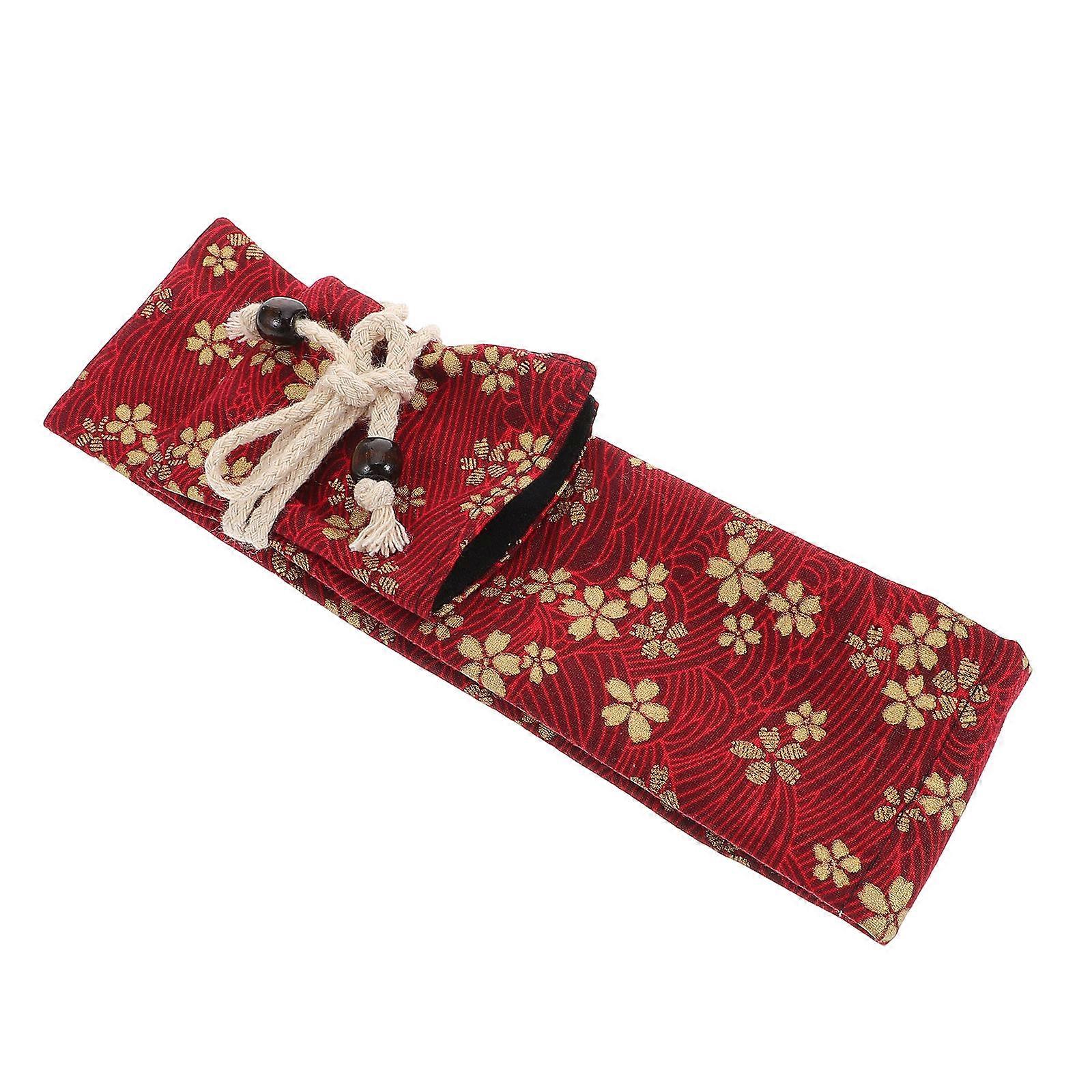 Decorative Drumstick Storage Bag for Carrying 5Pcs Red Drumstick Holders