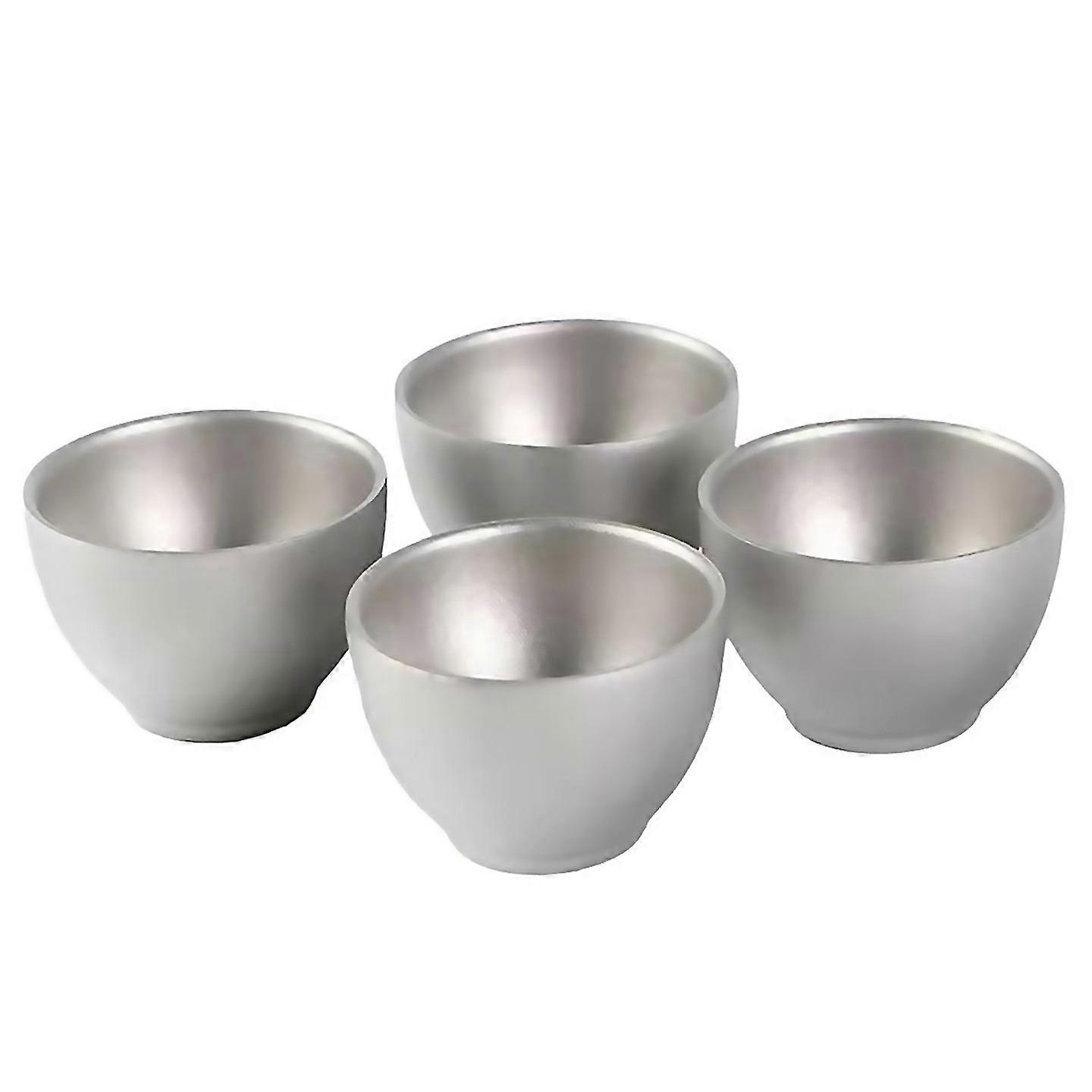 For Camping Titanium Tea Cup Doublewall 4pcs Hiking Accessory