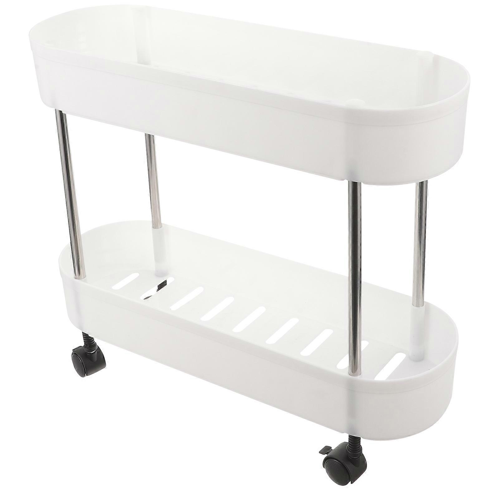 Assorted Color Multilayer Storage Cart with Wheels for Home Use 2 Tier