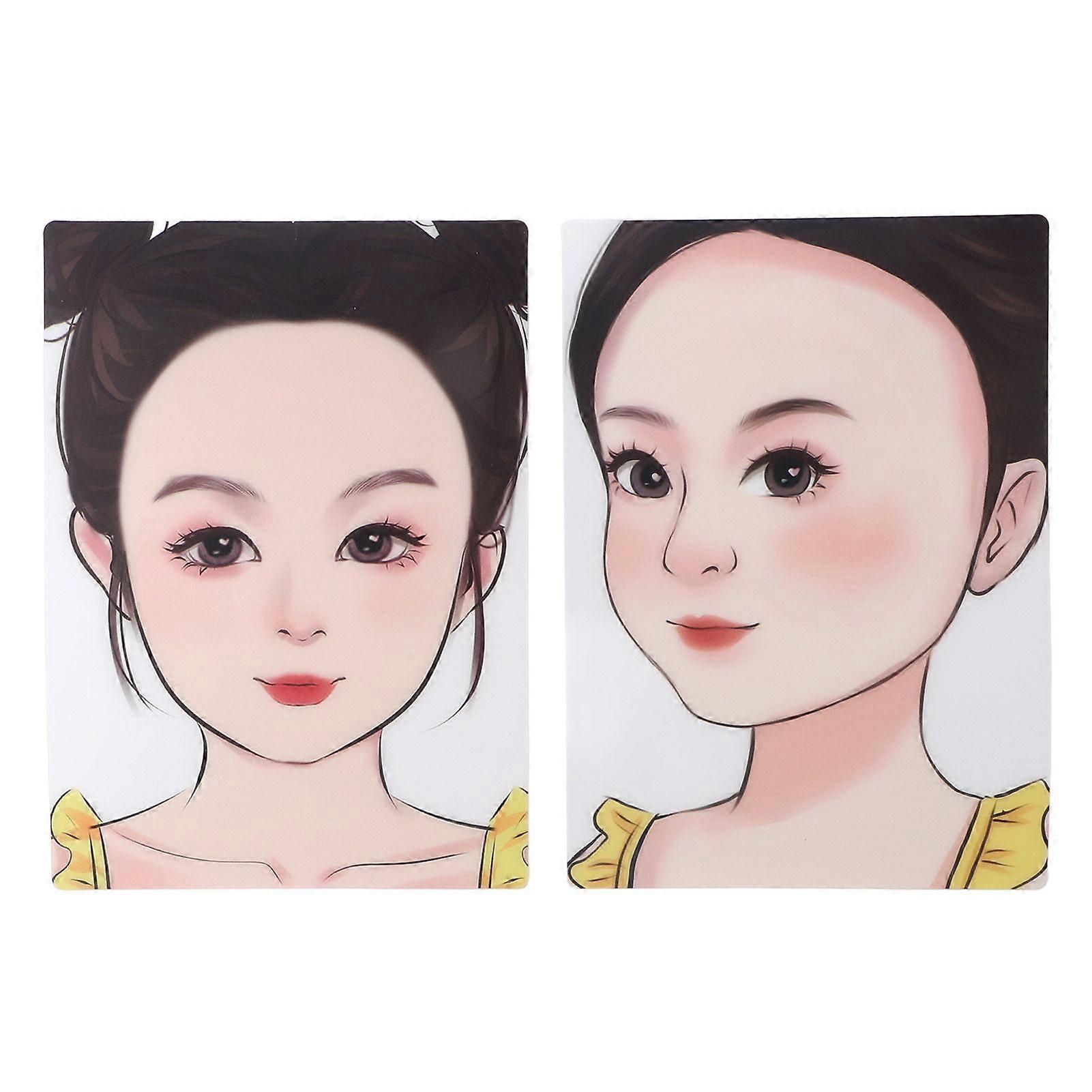 2 Pack Kids Makeup Practice Boards Reusable Washable Makeup Practice Template
