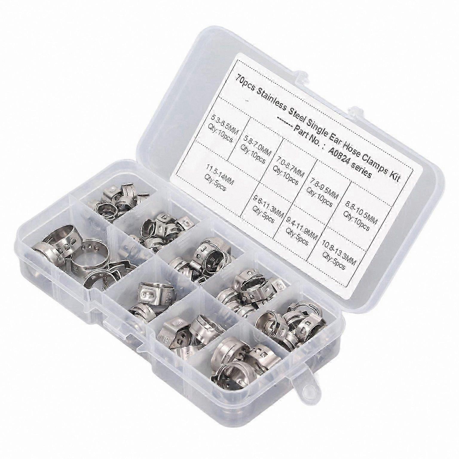 Single Ear Hose Clamp Kit - Durable Hose Clamps Set for Secure Connections
