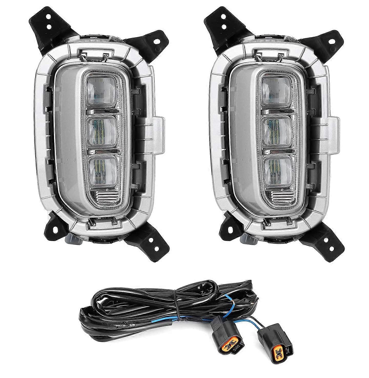 2Pcs Car Daytime Running Lamp LED Car DRL Kit For KX3 Seltos 2020 Vehicle Modification Fog Lights Daylight Driving