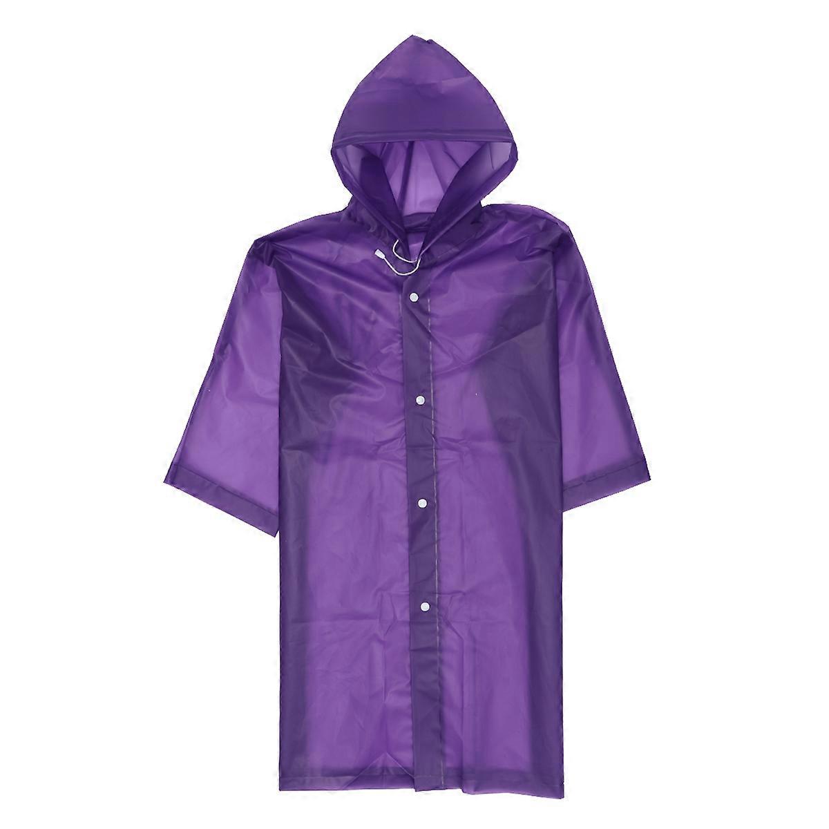 Portable Kids Raincoat Purple Eva Rain Poncho for Rain Proof with Sleeves
