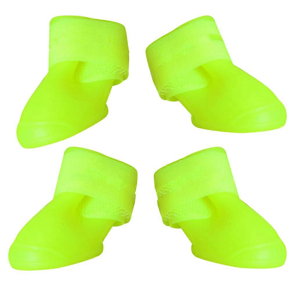 Botas de chuva para cachorros, cores doces, verde claro, proteção antiderrapante à prova d'água, 1 conjunto