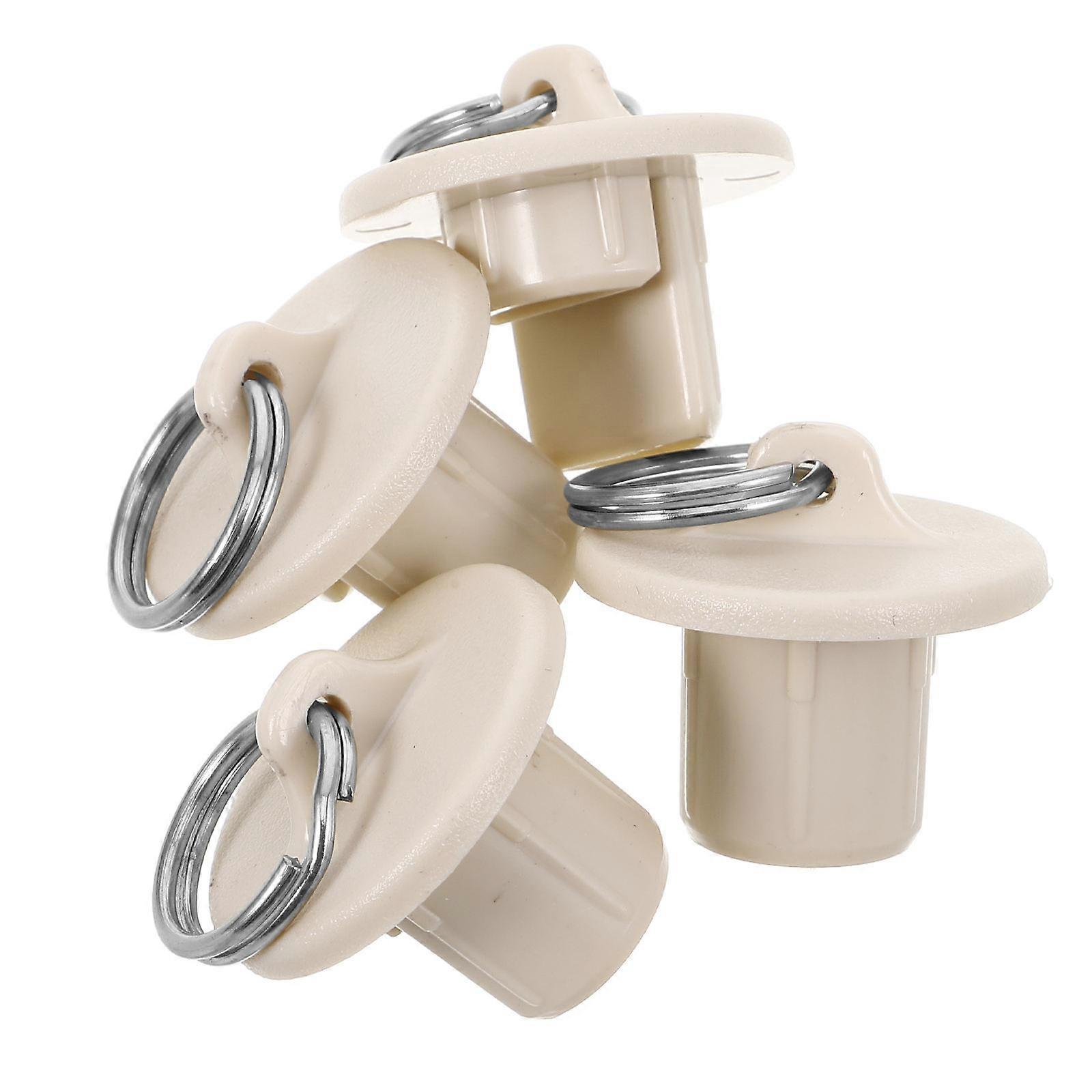 Beige Outdoor Curtain End Caps for Windproof Replacement 8Pcs Plastic