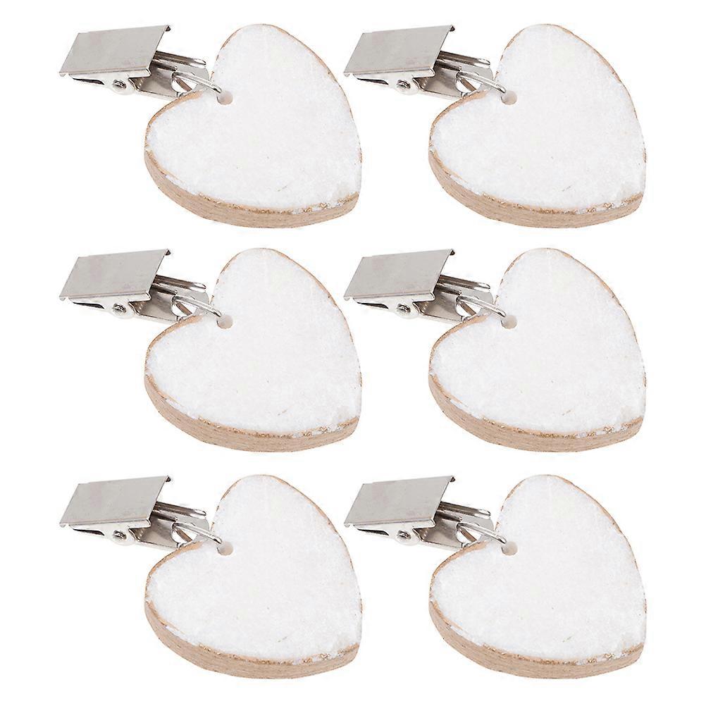 Tablecloth Weights Heart Shape Marble Pendant for Decor 12Pcs White