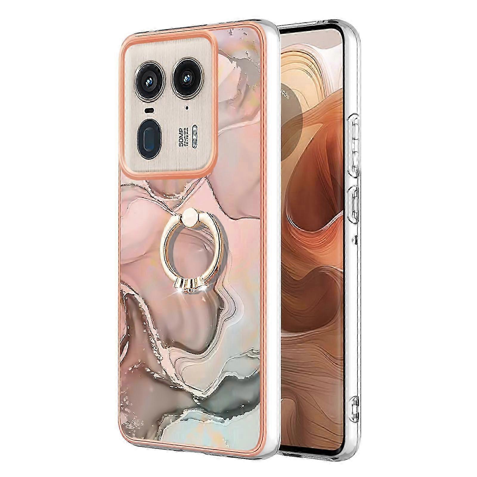 25-26 Electroplating Marble Dual-side IMD Phone Case with Ring
