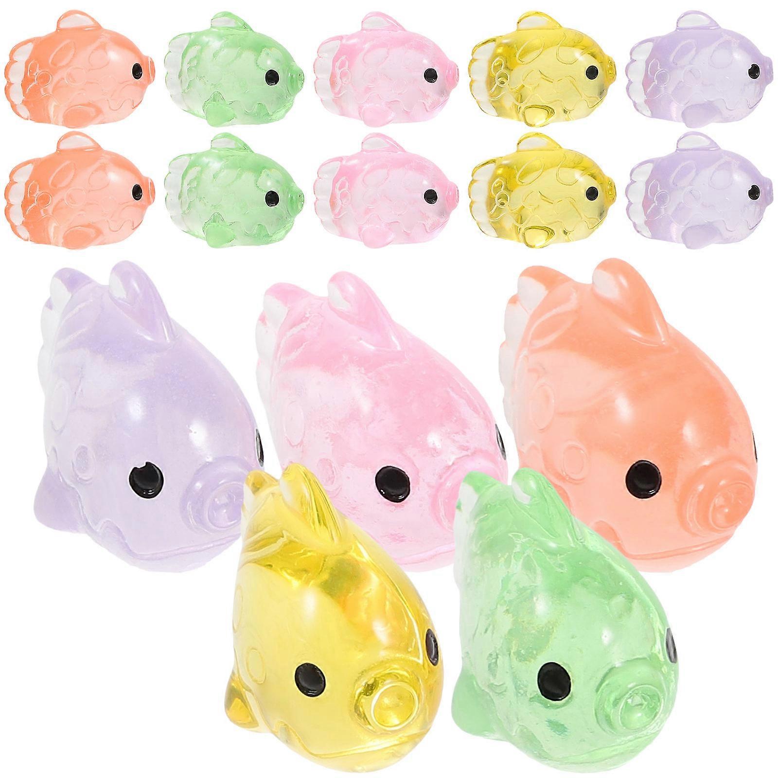 Miniature Resin Fish Figurine for Decor 80Pcs Assorted Color Tiny Fish Models