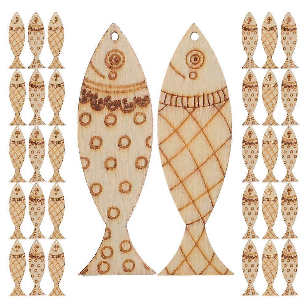 Craft Projects with 300 Pcs Unfinished Wooden Fish Shape Cutouts Ideal for Ocean Themed Party Decorations Suitable for Kids and Home Users