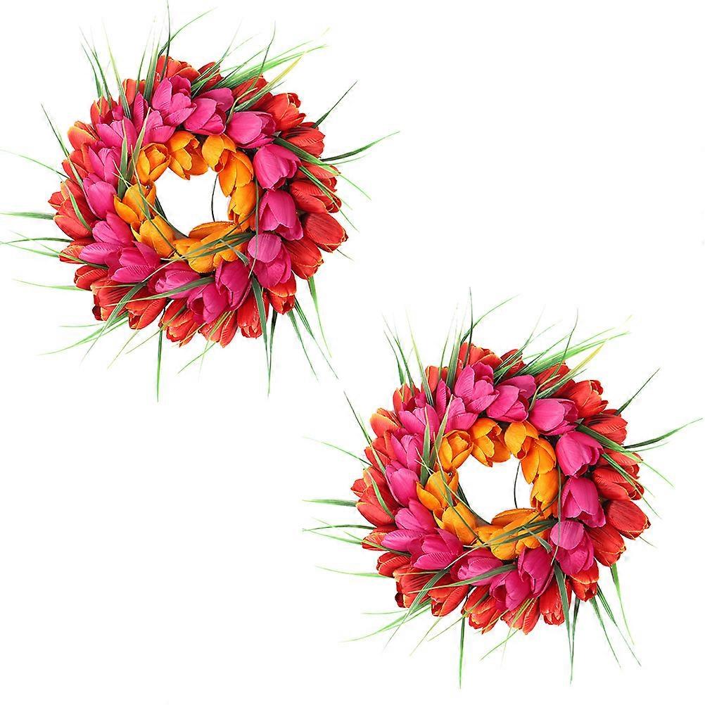 2Pcs Artificial Gradient Hanging Garland For Wall And Shopwindow Decoration Celebrating Christmas And New Year Approx 30 X 30 X 8Cm Decorative