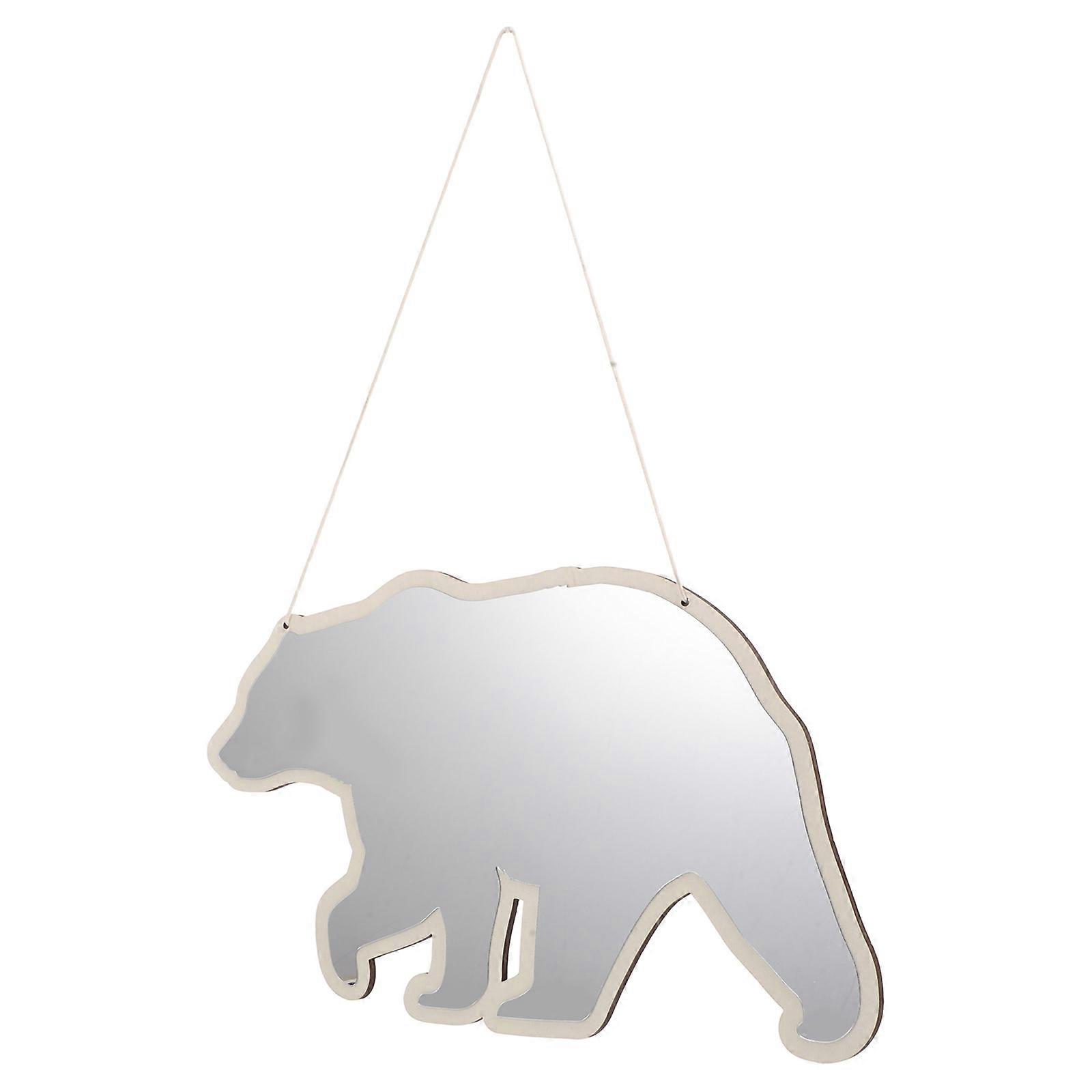 Children Mirror Cute Bear Shape Acrylic Wall Mirror 2Pcs Set