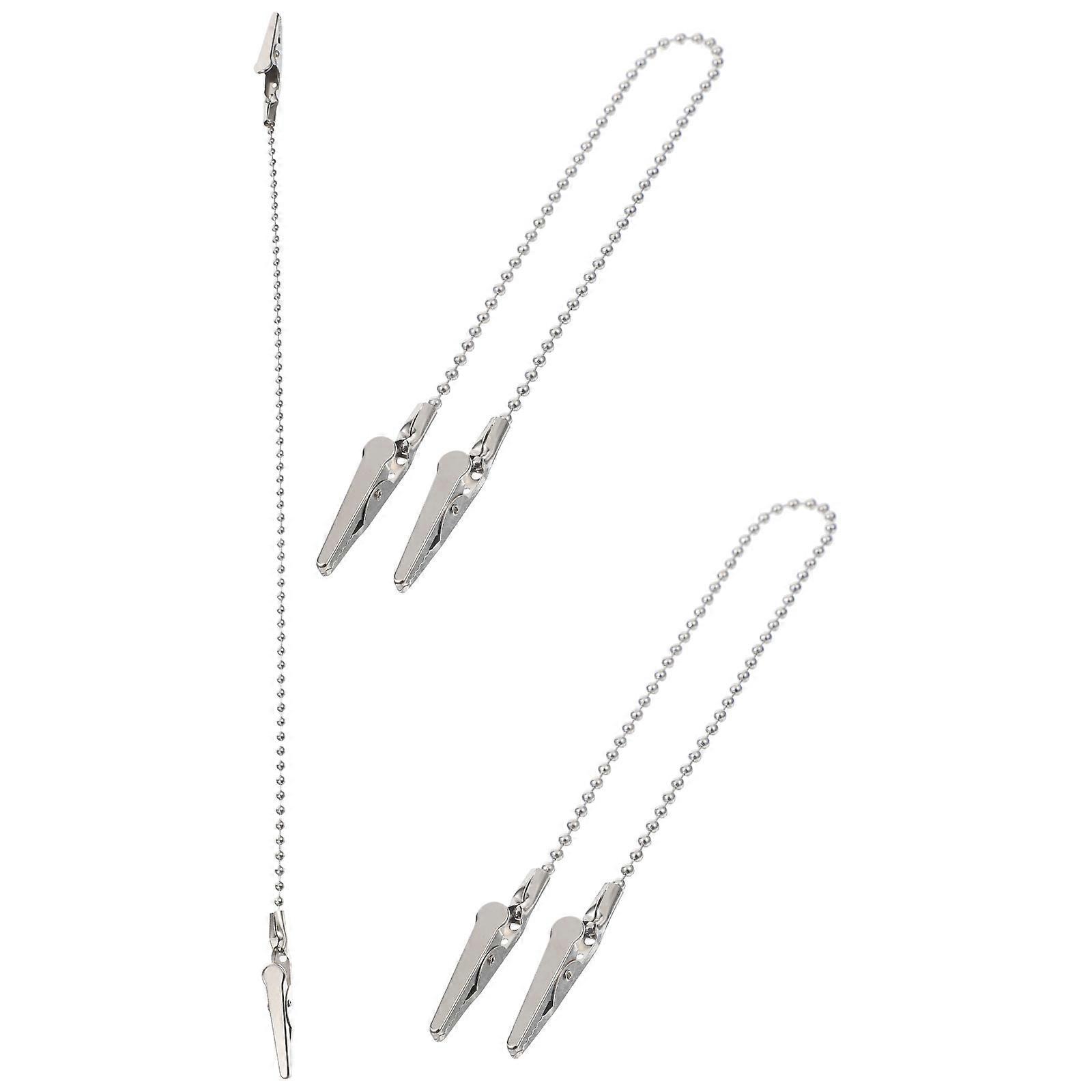 Napkin Clips For The Elderly 3Pcs Silver Bib Holders Chain Shape For Daily Dining Securing Aprons