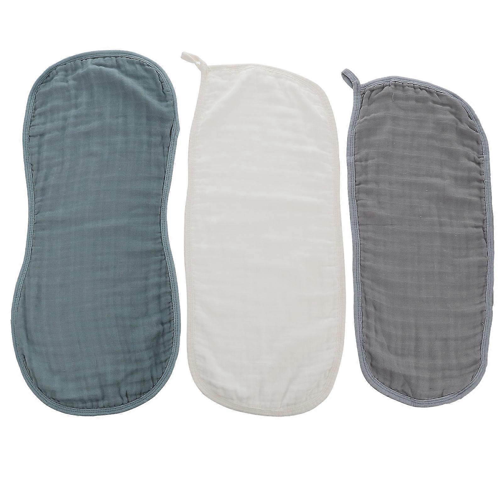 Burp Cloths Baby Absorbent Towels for Newborn Use 3Pcs Assorted Color Bamboo Fiber