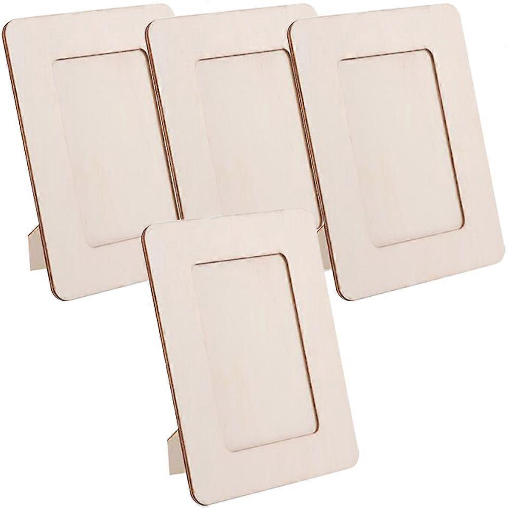 Blank Wooden Picture Frame for Kids DIY Projects 4Pcs Wood Material