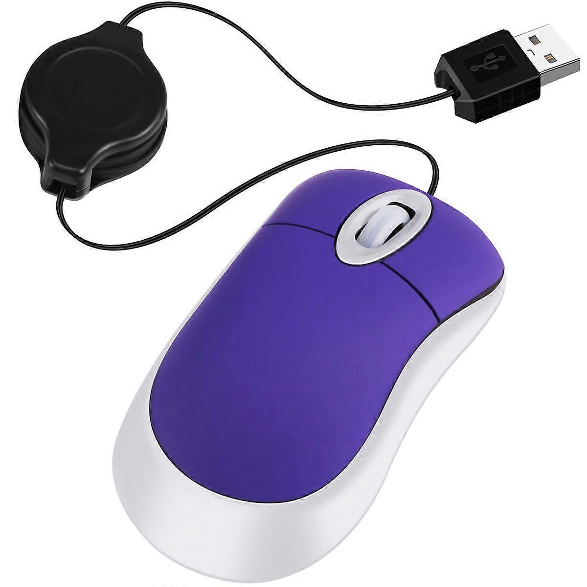 Mini USB Wired Mouse Retractable Tiny Small Mouse 1600 DPI Optical Compact Travel Mice for 98 2000 X