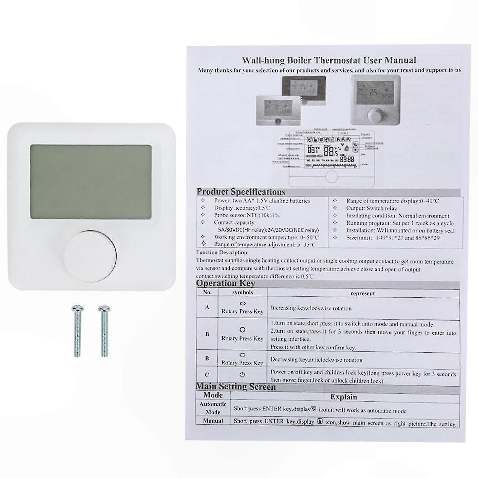 Digital LCD Programmable Thermostat for Heating Control HYO6BW