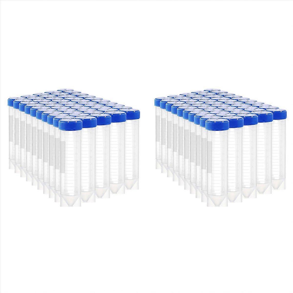 50ml Plastic Centrifuge Tubes with Screw Cap, 100 PCS 50ml Self-Standing Plastic Test Tube Conical T