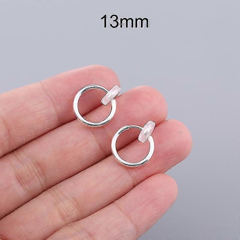 Aroncent Orecchini A Clip In Acciaio Inox Senza Foratura – Finto Piercing All'orecchio Per Uomo E Donna – 1 Cm - 2