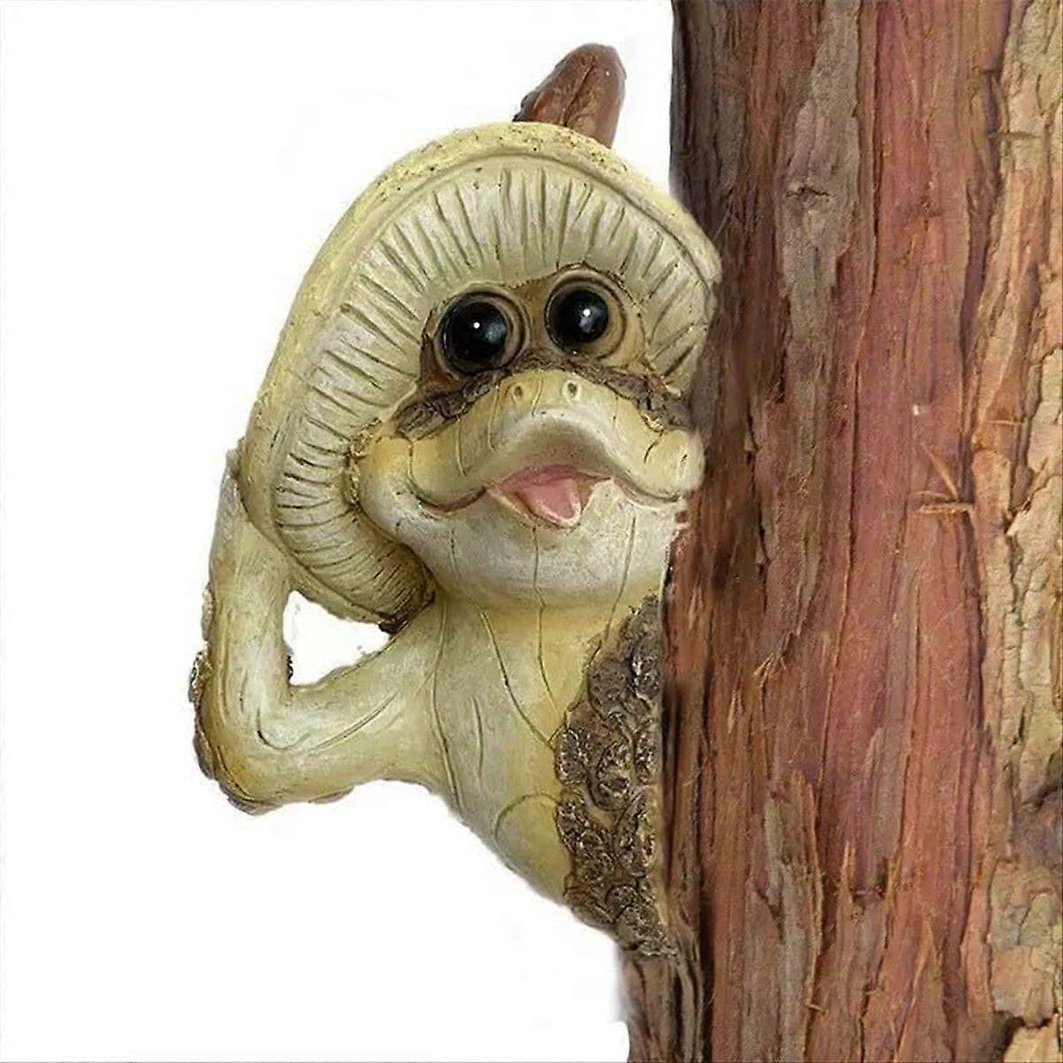 Quiet Frog Tree Peeker Garden Tree Sculptures C