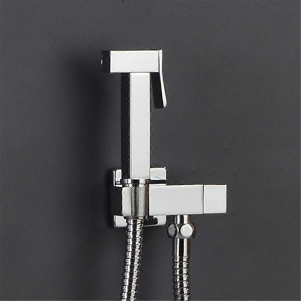 Brass Bidet Faucet With Shower System For Bathroom Square Design Toilet Sprayer And Washer Mixer Shower Included