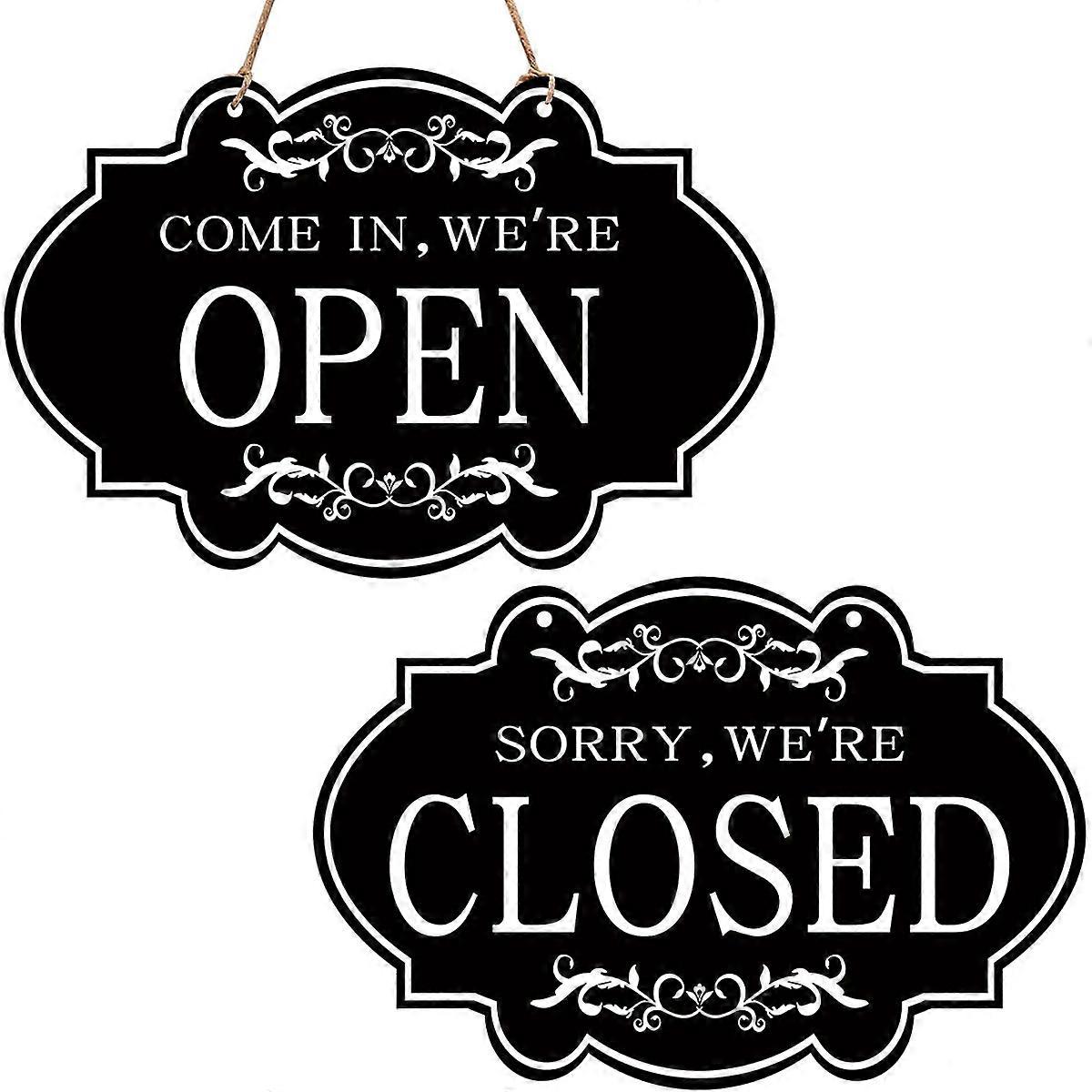 Open Closed Sign (30 x 20 cm), Double Sided Reversible Come In We
