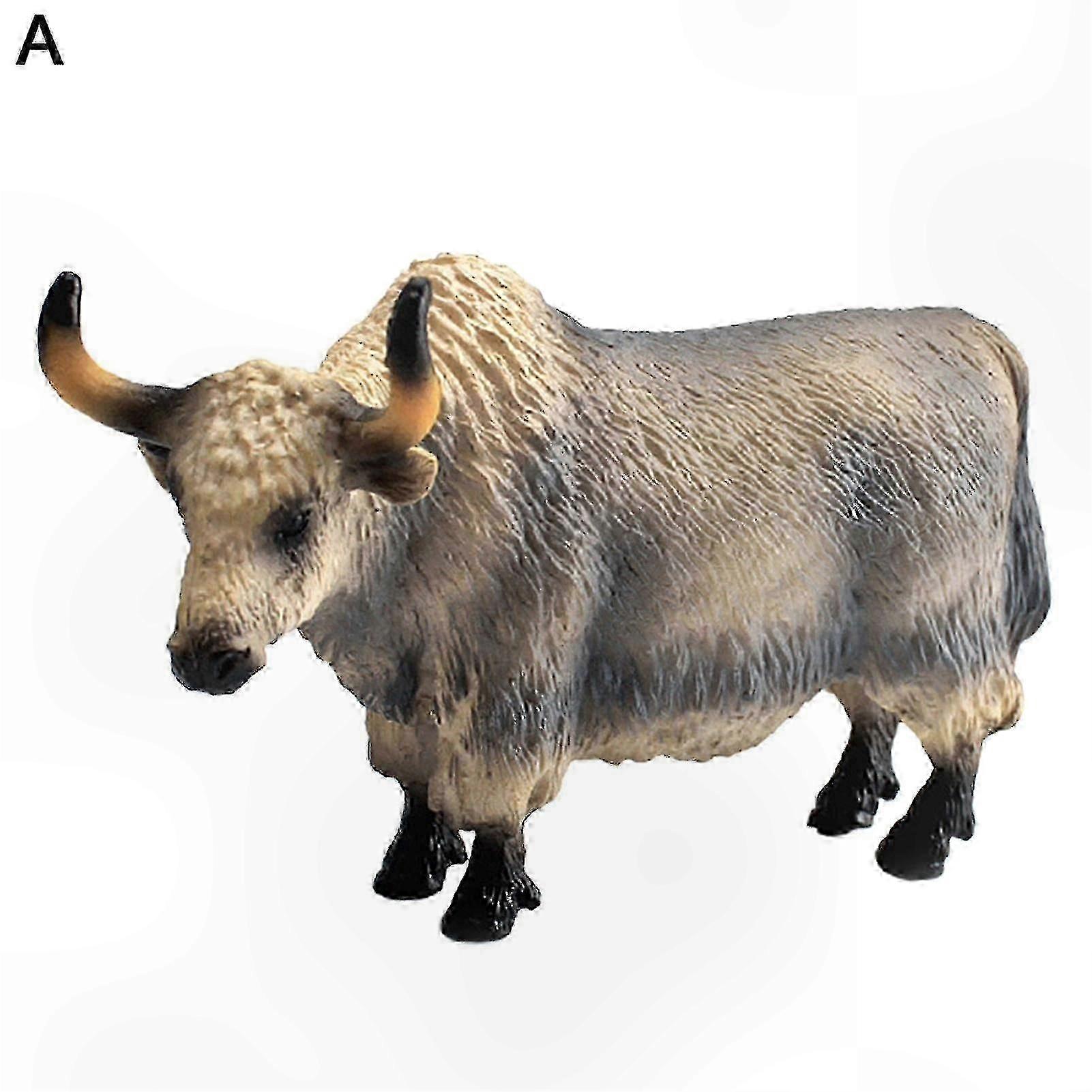 Realistic Yak Action Figure with Movable Joints and Simulated Fur for Kids STEM Toy